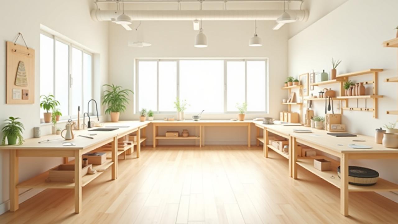 Midori Takumi Osaka studio interior, bright and spacious