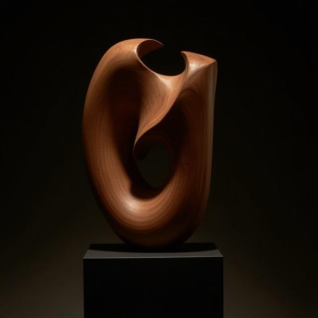 ボコテで作られた抽象彫刻