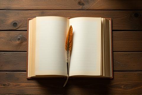 Hand-bound book with deckle edge paper pages